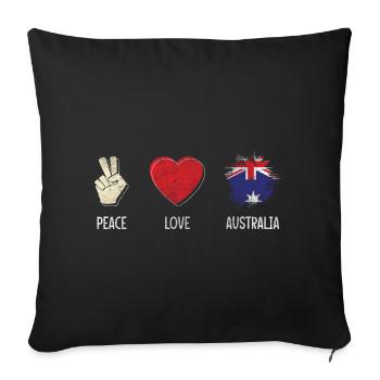 Down Under Kangaroo Pride Work and Travel - Sofa pillowcase 17,3'' x 17,3'' (45 x 45 cm) - black - Front