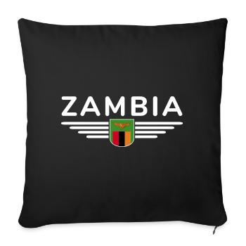 Zambia T-Shirt for Africa Fans - Sofa pillowcase 17,3'' x 17,3'' (45 x 45 cm) - black - Front