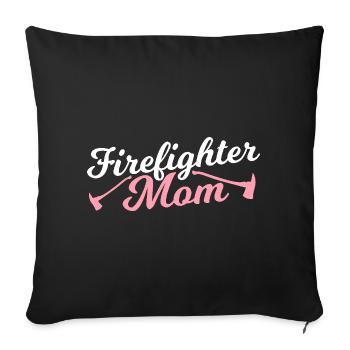 Maman pompiers - Housse de coussin décorative 45 x 45 cm - noir - Devant