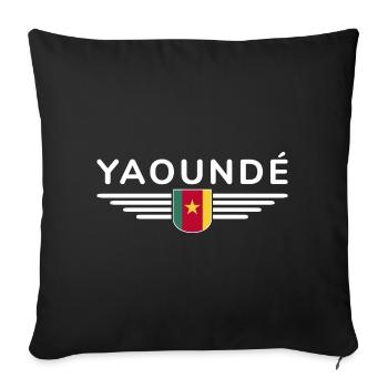 Yaoundé Design – Fier de la capitale du Cameroun - Housse de coussin décorative 45 x 45 cm - noir - Devant