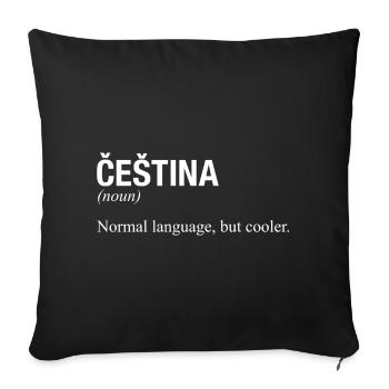 CESTINA Tschechisch Tschechien - Sofakissenbezug 45 x 45 cm - Schwarz - Vorne