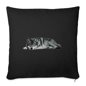 loup - Housse de coussin décorative 45 x 45 cm - noir - Devant