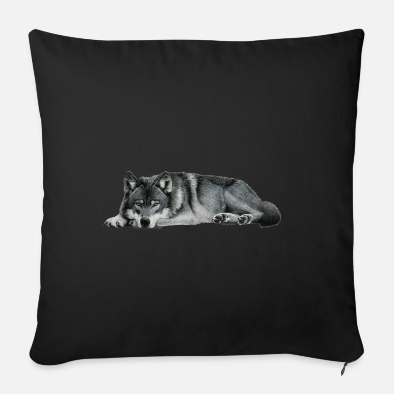 wolf - Sofakissenbezug 45 x 45 cm - Schwarz