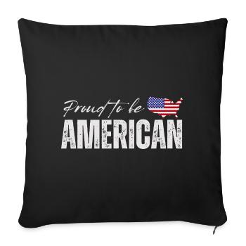 Fier Américain, j’aime l’Amérique - Housse de coussin décorative 45 x 45 cm - noir - Devant
