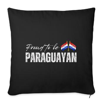 Paraguayan pride, Paraguayan flag - Sofa pillowcase 17,3'' x 17,3'' (45 x 45 cm) - black - Front