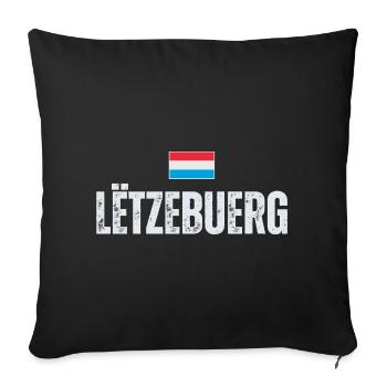 Drapeau du Luxembourg, patriote luxembourgeois - Housse de coussin décorative 45 x 45 cm - noir - Devant