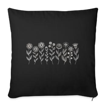 Floral Pattern Florist - Sofa pillowcase 17,3'' x 17,3'' (45 x 45 cm) - black - Front