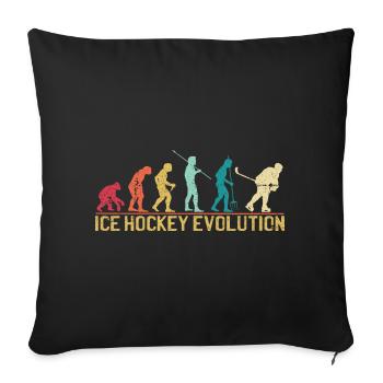 Hockey Evolution Silhouette Design - Sofakissenbezug 45 x 45 cm - Schwarz - Vorne
