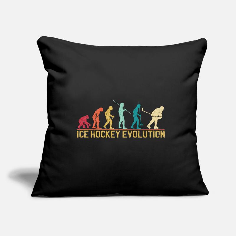 Conception de la silhouette Hockey Evolution Housse de coussin décorative 45 x 45 cm