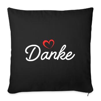 Thank You Heart Script - Sofa pillowcase 17,3'' x 17,3'' (45 x 45 cm) - black - Front