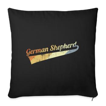 Vintage German Shepherd - Sofa pillowcase 17,3'' x 17,3'' (45 x 45 cm) - black - Front