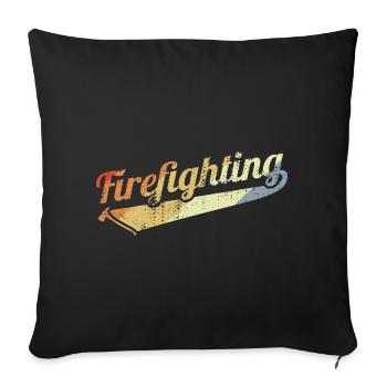 Pompiers Look Vintage - Housse de coussin décorative 45 x 45 cm - noir - Devant