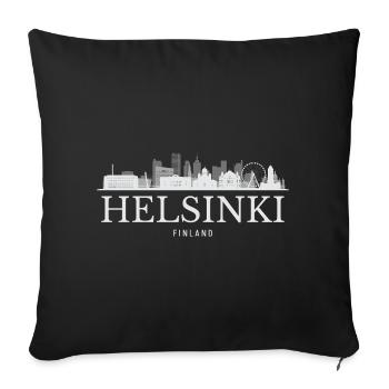 Helsinki Skyline, Helsinki Finland - Sofa pillowcase 17,3'' x 17,3'' (45 x 45 cm) - black - Front