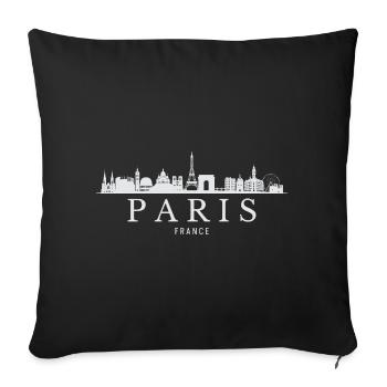Skyline de Paris, Paris France - Housse de coussin décorative 45 x 45 cm - noir - Devant
