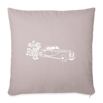 Weißer Oldtimer - Sofakissenbezug 45 x 45 cm - helles Taupe - Vorne
