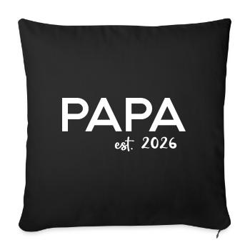 Papa 2026 Papa depuis 2026 Papa rétro 2026 - Housse de coussin décorative 45 x 45 cm - noir - Devant