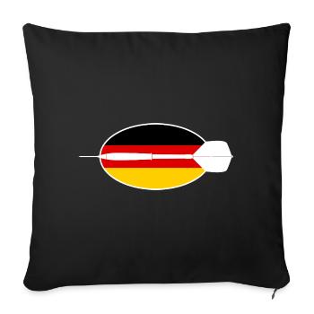 Fléchettes Allemagne, Fléchettes sur le drapeau de l’Allemagne - Housse de coussin décorative 45 x 45 cm - noir - Devant