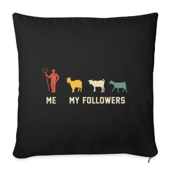 chèvre Moi et mes compagnons chèvres cadeau pour l’amoureuse des chèvres - Housse de coussin décorative 45 x 45 cm - noir - Devant