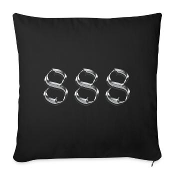 Angel Number 888 Balance - Sofa pillowcase 17,3'' x 17,3'' (45 x 45 cm) - black - Front