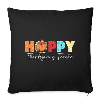 Thanksgiving Enseignant Enseignant - Housse de coussin décorative 45 x 45 cm - noir - Devant