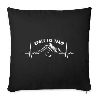 Après Équipe de ski, sports d’hiver, forfaits ski - Housse de coussin décorative 45 x 45 cm - noir - Devant