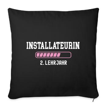 Plumber training 2 year apprenticeship second year - Sofa pillowcase 17,3'' x 17,3'' (45 x 45 cm) - black - Front