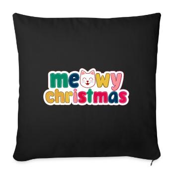 Cat Christmas - Meowy Christmas - Sofa pillowcase 17,3'' x 17,3'' (45 x 45 cm) - black - Front