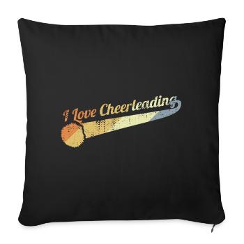 I Love Cheerleading - Sofa pillowcase 17,3'' x 17,3'' (45 x 45 cm) - black - Front