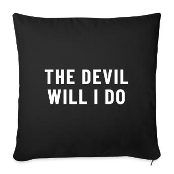 Le diable vais-je faire Denglish - Housse de coussin décorative 45 x 45 cm - noir - Devant