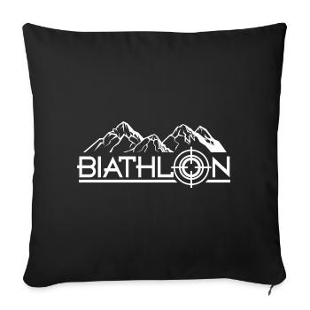 biathlon  - Housse de coussin décorative 45 x 45 cm - noir - Devant