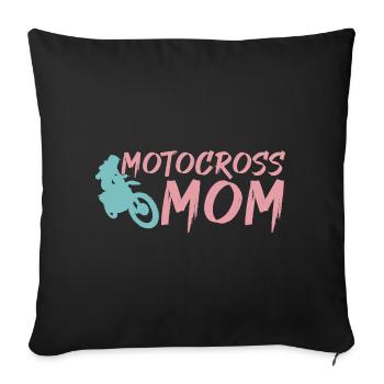 Motocross Mom - Sofa pillowcase 17,3'' x 17,3'' (45 x 45 cm) - black - Front