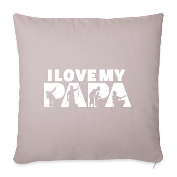 I Love My Papa Fishing Angler Silhouette - Sofa pillowcase 17,3'' x 17,3'' (45 x 45 cm) - light taupe - Front