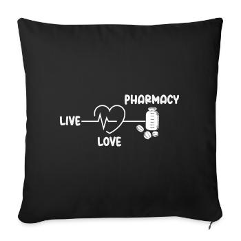 Love Job Heart Pharmacist Pharmacy Technician - Sofa pillowcase 17,3'' x 17,3'' (45 x 45 cm) - black - Front