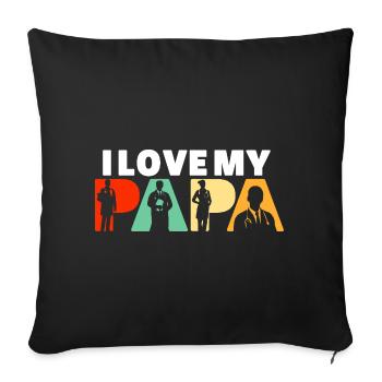 Doctor Papa Medical Professional Silhouette Art - Sofa pillowcase 17,3'' x 17,3'' (45 x 45 cm) - black - Front