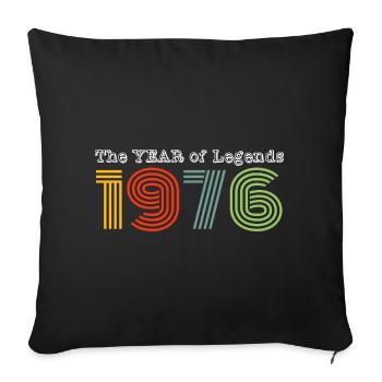Millésime 1976 - Housse de coussin décorative 45 x 45 cm - noir - Devant