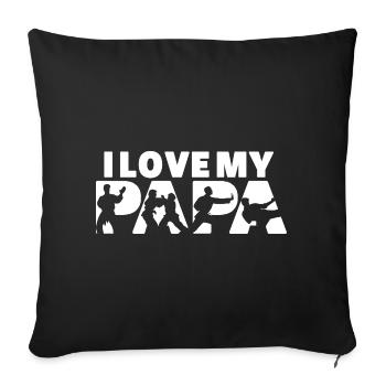 J’adore ma silhouette de judo Papa Martial Arts - Housse de coussin décorative 45 x 45 cm - noir - Devant