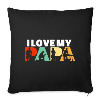 I Love My Papa Carpenter Woodworker Silhouette - Sofa pillowcase 17,3'' x 17,3'' (45 x 45 cm) - black - Front