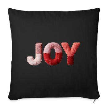 Patchwork Joy, Joie et Bonheur Design - Housse de coussin décorative 45 x 45 cm - noir - Devant