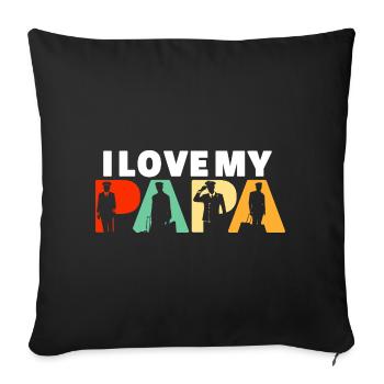 Ich liebe das Design meines Papa-Piloten und Fliegerkapitäns - Sofakissenbezug 45 x 45 cm - Schwarz - Vorne
