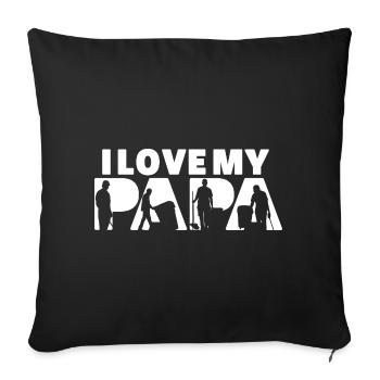 Papa Recyclable Collector Art de gestion des déchets - Housse de coussin décorative 45 x 45 cm - noir - Devant