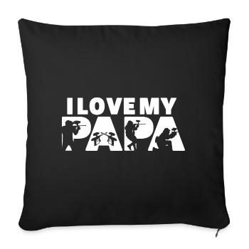 Manger du sommeil Paintball Répéter un passe-temps drôle - Housse de coussin décorative 45 x 45 cm - noir - Devant