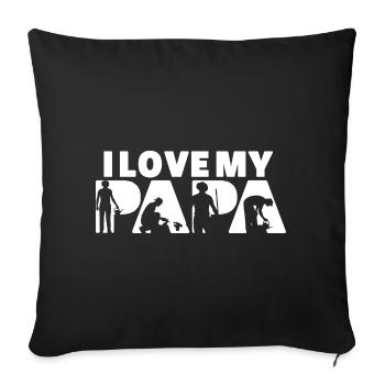 I Love My Papa Gardening Allotment Silhouette - Sofa pillowcase 17,3'' x 17,3'' (45 x 45 cm) - black - Front