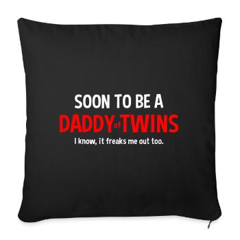 Bientôt le futur père de jumeaux - Housse de coussin décorative 45 x 45 cm - noir - Devant