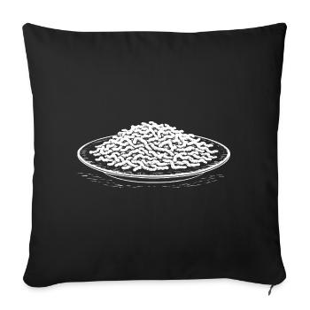 Motif partenaire Spätzle (blanc) - Housse de coussin décorative 45 x 45 cm - noir - Devant