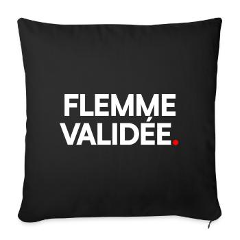 Flemme validée - Housse de coussin décorative 45 x 45 cm - noir - Devant