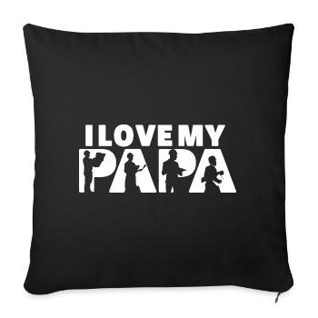 I Love My Papa Architect Construction Papa - Sofa pillowcase 17,3'' x 17,3'' (45 x 45 cm) - black - Front