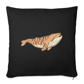 Vintage Spotted Whale Cartoon Tiger Stripes - Sofa pillowcase 17,3'' x 17,3'' (45 x 45 cm) - black - Front