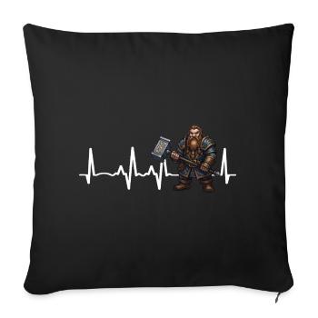 Dwarf Hammer Heartbeat - Sofa pillowcase 17,3'' x 17,3'' (45 x 45 cm) - black - Front