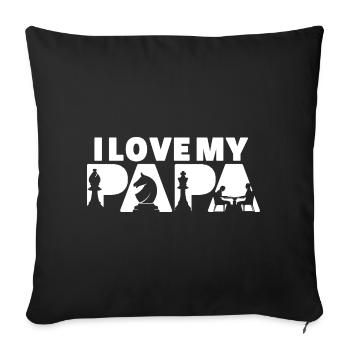 Funny Chess Player Life Pie Chart - Sofa pillowcase 17,3'' x 17,3'' (45 x 45 cm) - black - Front