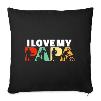 J’adore le design de mon Papa Mechanic - Housse de coussin décorative 45 x 45 cm - noir - Devant